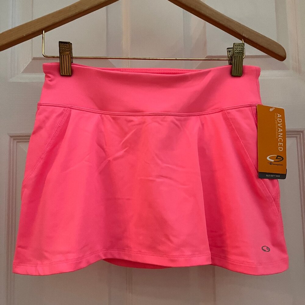 CHAMPION (XS) Fitness Athletic Mini Skort with Built-In Shorts, Pink, NWT